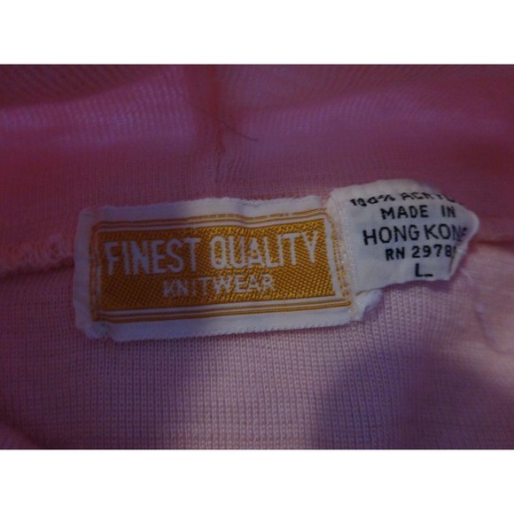 Vtg 70s Lot of 2 TURTLENECK Sweaters Pink Multi-color striped Ladies Junior Sz M - Picture 6 of 6